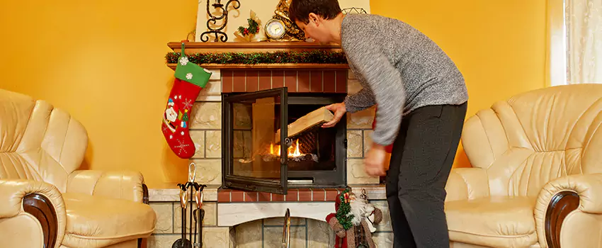 Rusted Metal Fireplace Restoration in Garden City, New York